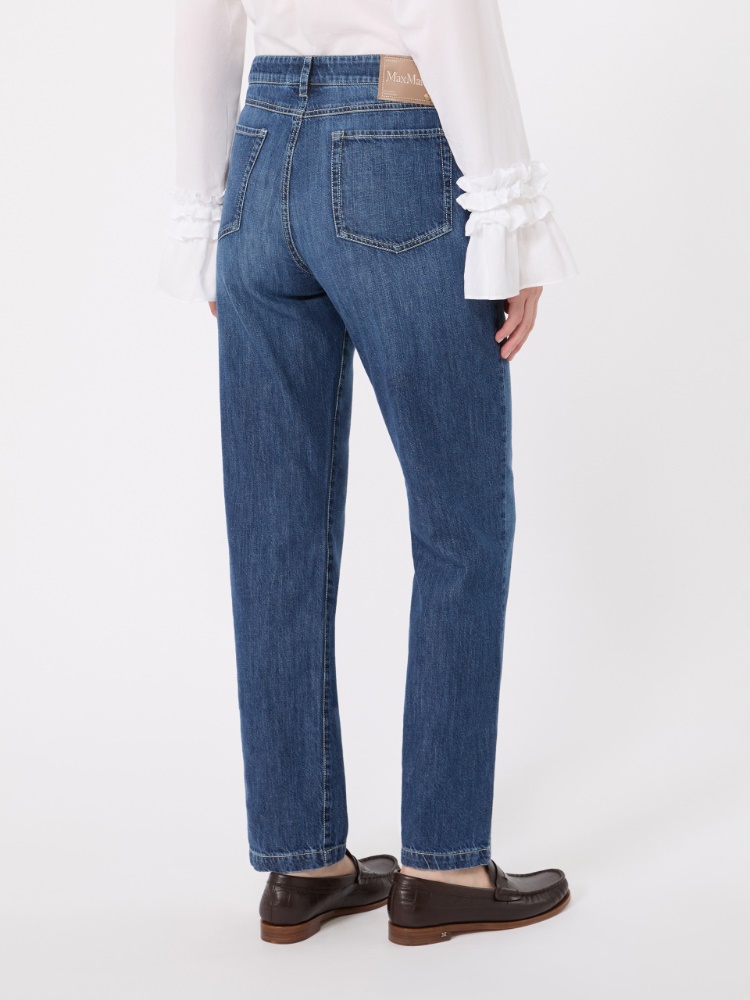 Slim-fit cotton denim jeans - CHINA BLUE - 3