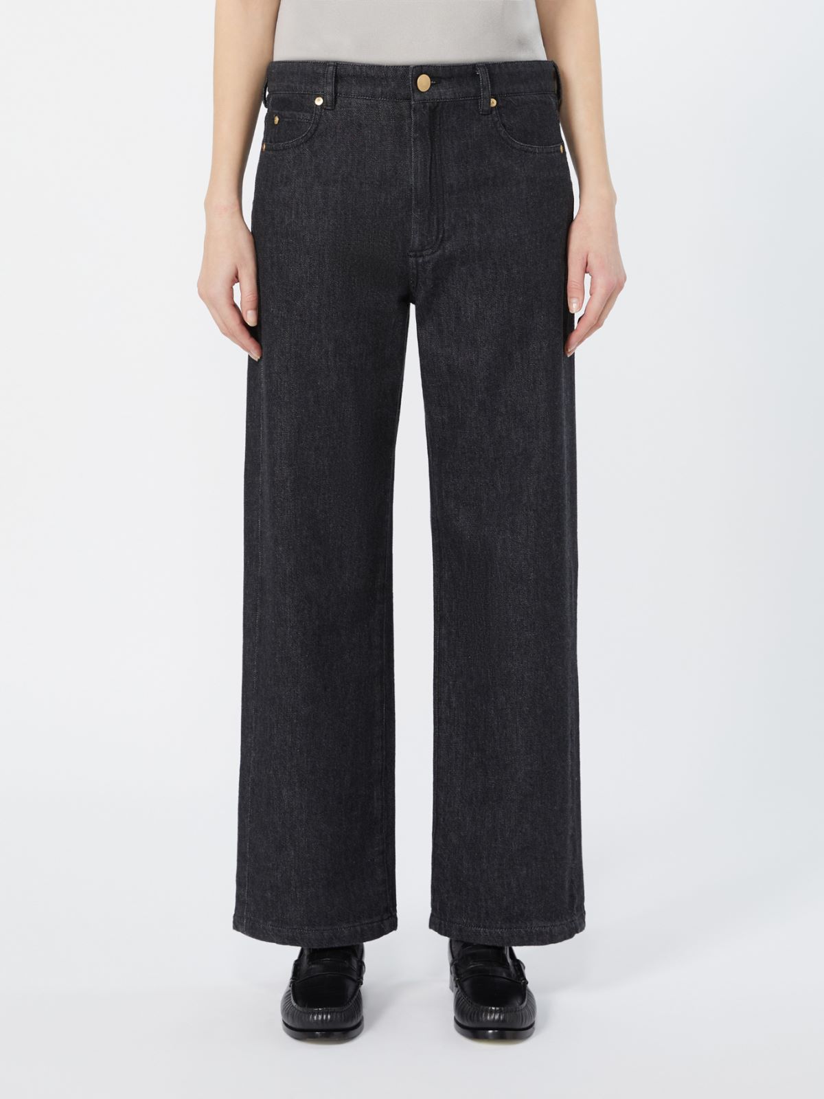 Gerade geschnittene Jeans aus Baumwolldenim - SCHWARZ - Max Mara - 2