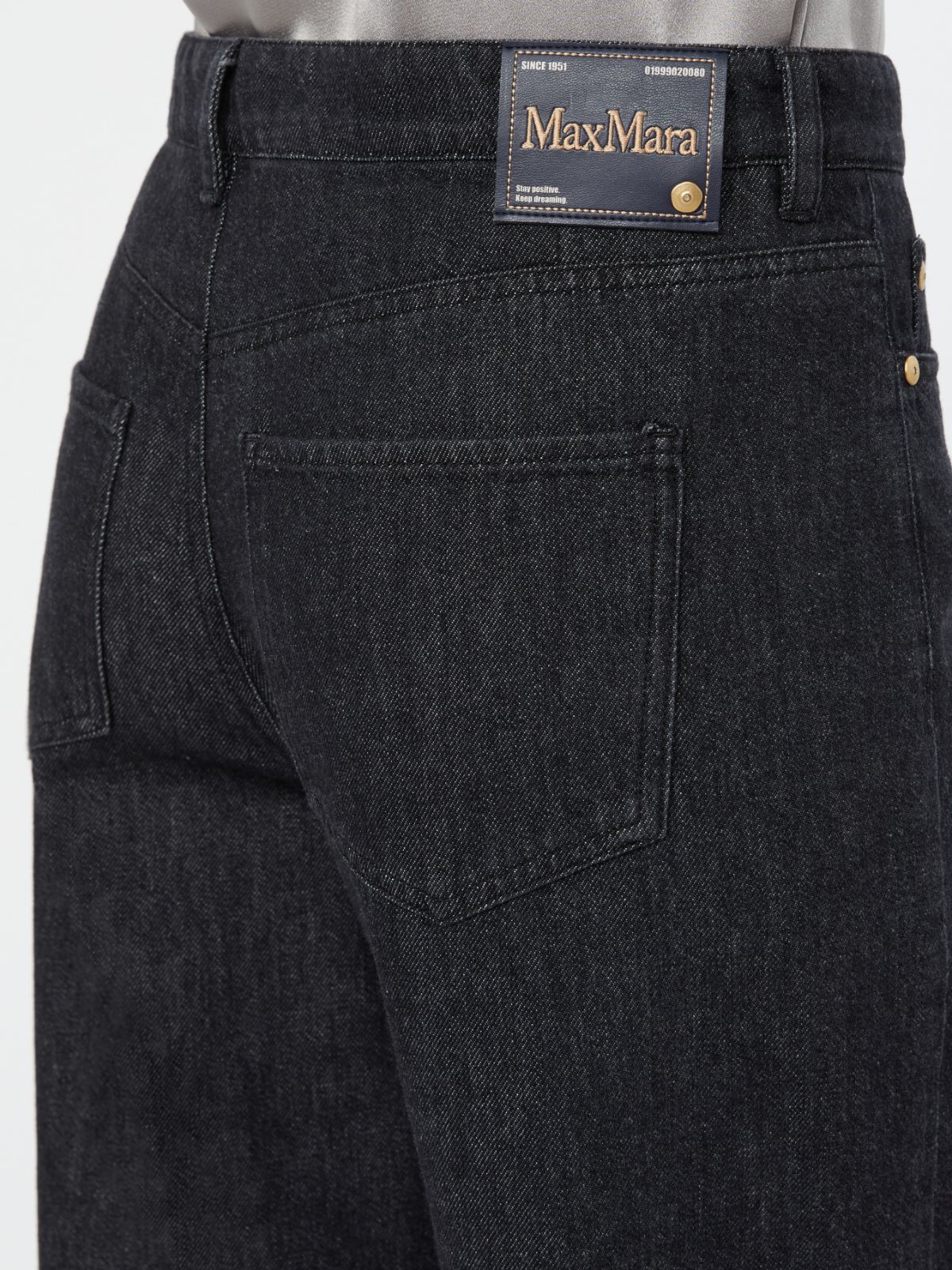 Gerade geschnittene Jeans aus Baumwolldenim - SCHWARZ - Max Mara - 4