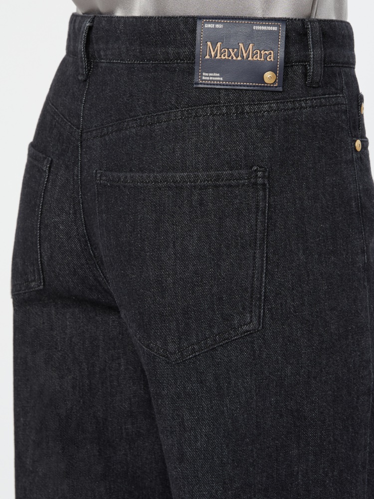 Gerade geschnittene Jeans aus Baumwolldenim - SCHWARZ - Max Mara - 4