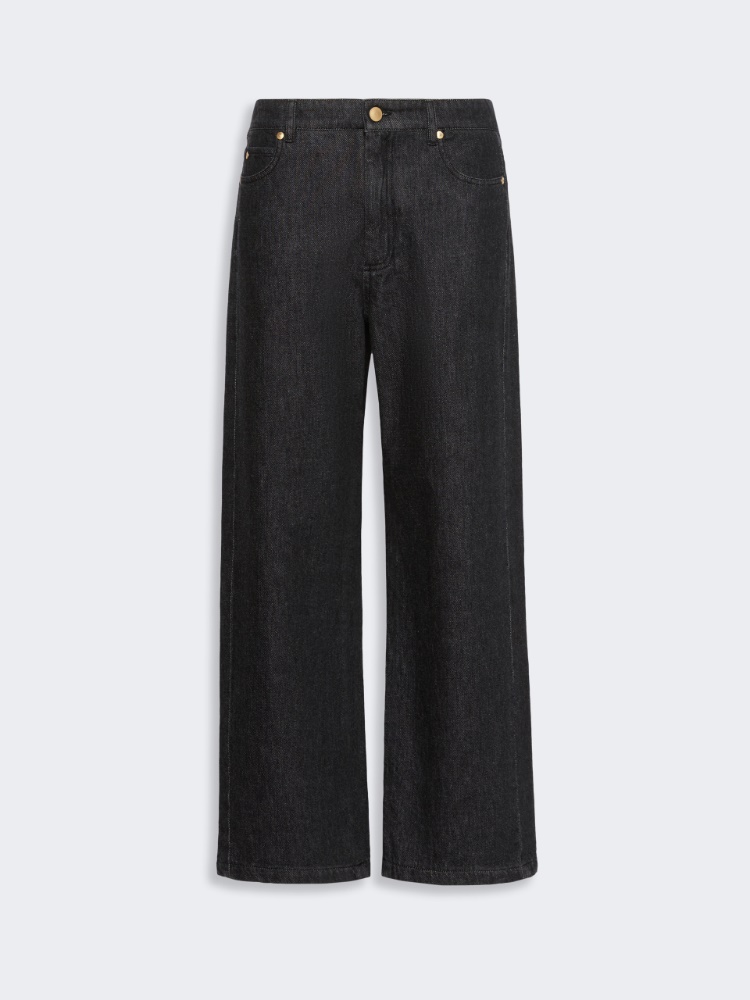 Gerade geschnittene Jeans aus Baumwolldenim - SCHWARZ - Max Mara - 5