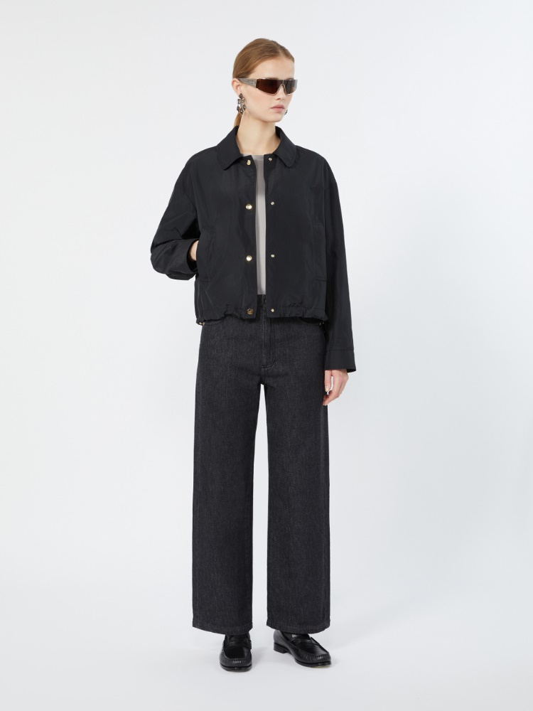 Gerade geschnittene Jeans aus Baumwolldenim - SCHWARZ