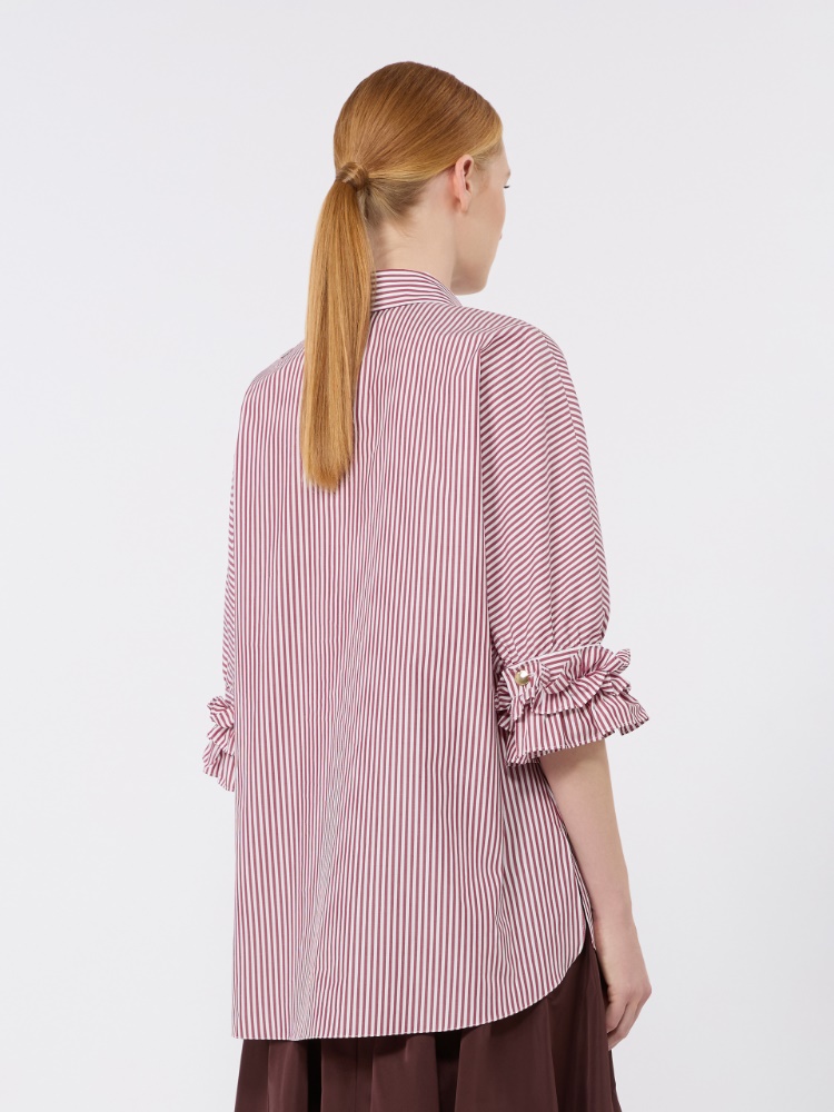 Cotton poplin shirt - BORDEAUX - 3
