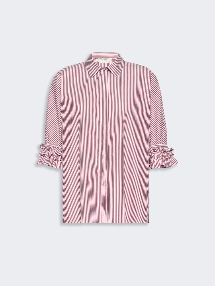 Cotton poplin shirt - BORDEAUX - 5
