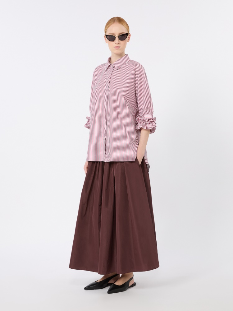 Cotton poplin shirt - BORDEAUX