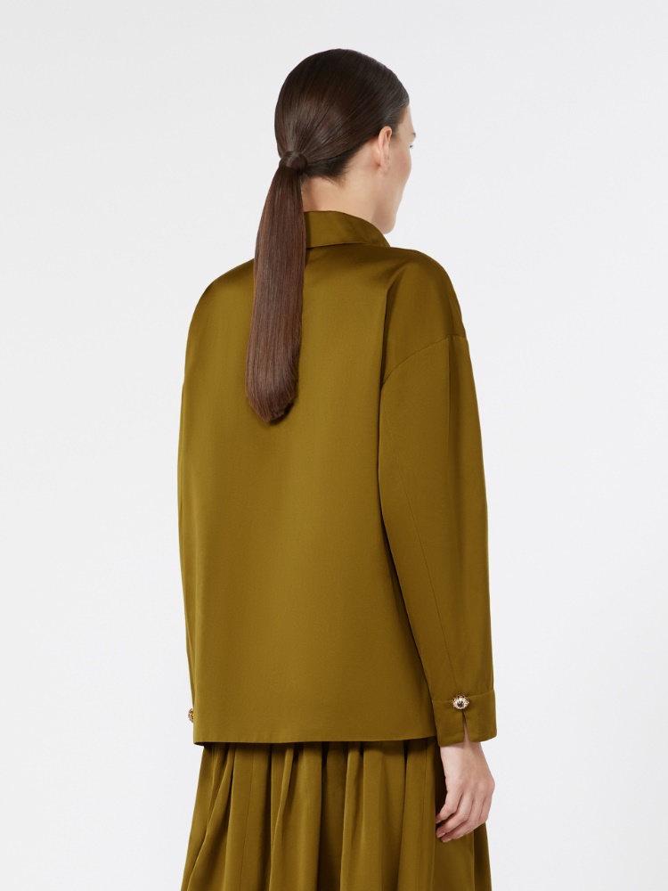 Cotton-blend satin blouse - MUSTARD - Max Mara - 3