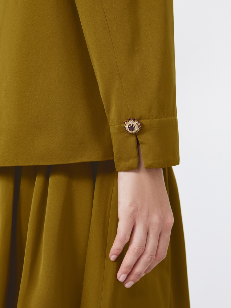 Cotton-blend satin blouse - MUSTARD - Max Mara - 4