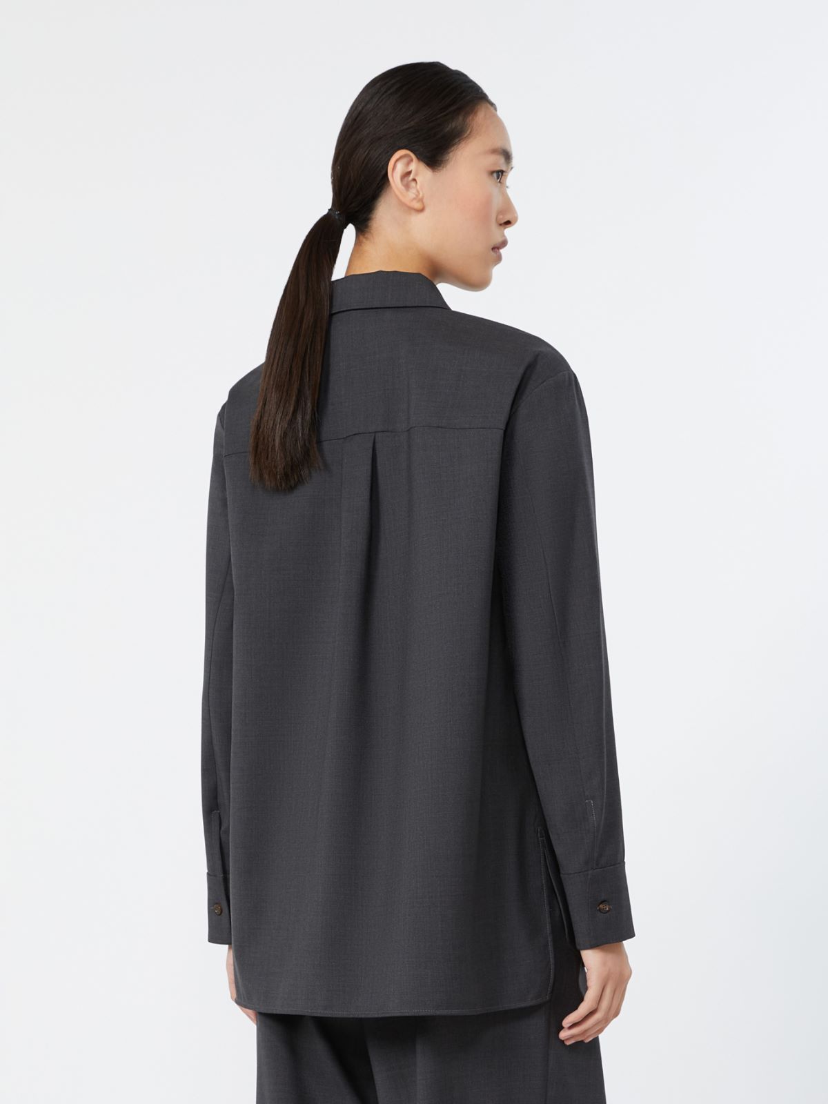 Basic woollen cloth shirt - DARK GREY - Max Mara - 3