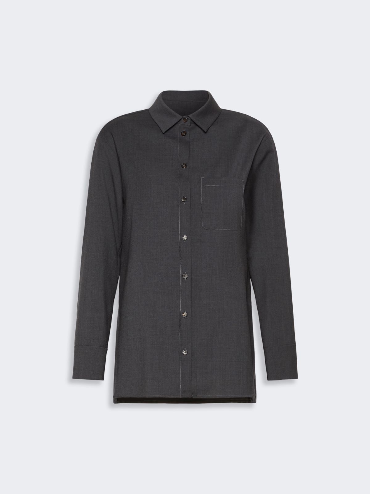 Basic woollen cloth shirt - DARK GREY - Max Mara - 4