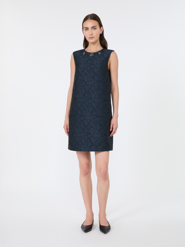 Cotton-blend princess-line jacquard dress - MIDNIGHTBLUE - Max Mara - 2