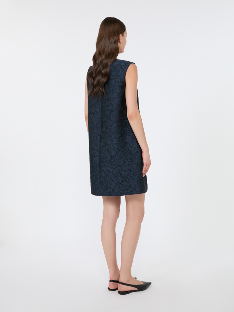 Cotton-blend princess-line jacquard dress - MIDNIGHTBLUE - Max Mara - 3