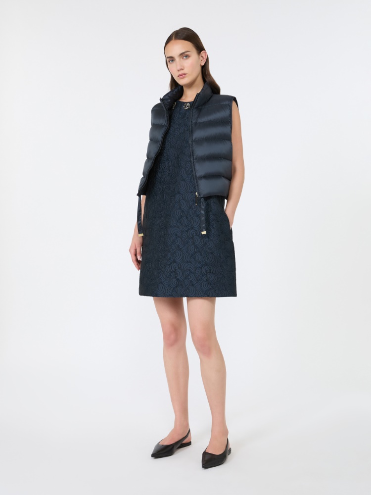 Cotton-blend princess-line jacquard dress + MIDNIGHTBLUE - Max Mara