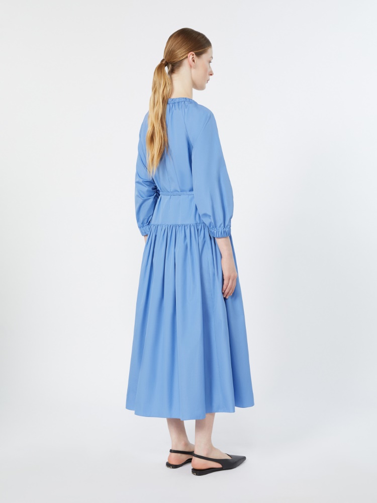 Long dress in cotton poplin - LIGHT BLUE - 3