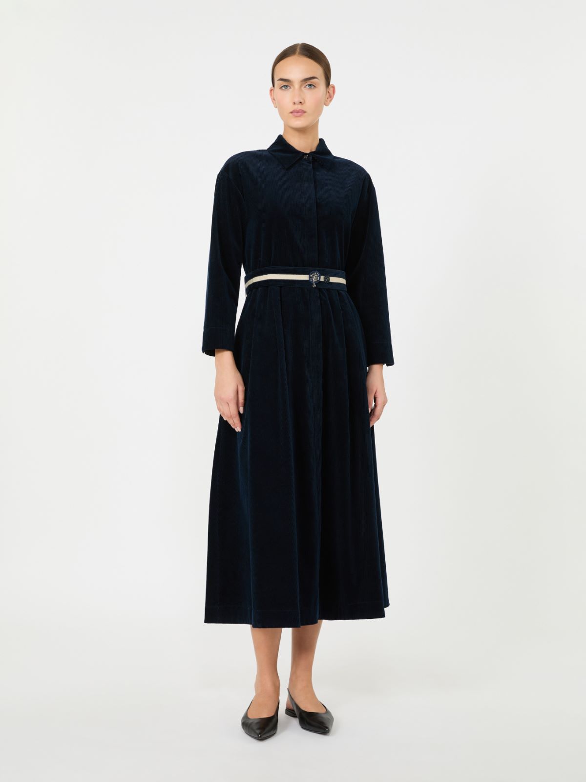 Corduroy shirt dress - MIDNIGHTBLUE - Max Mara - 2