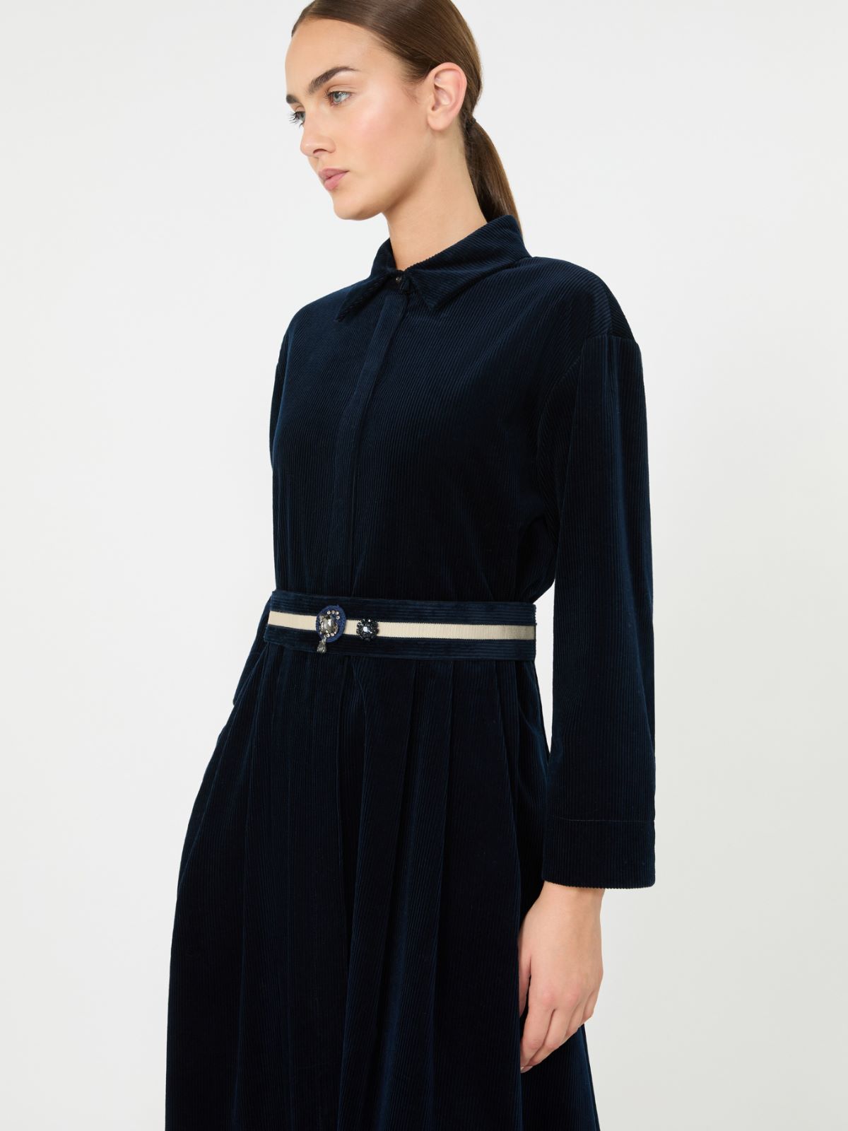 Corduroy shirt dress - MIDNIGHTBLUE - Max Mara - 4