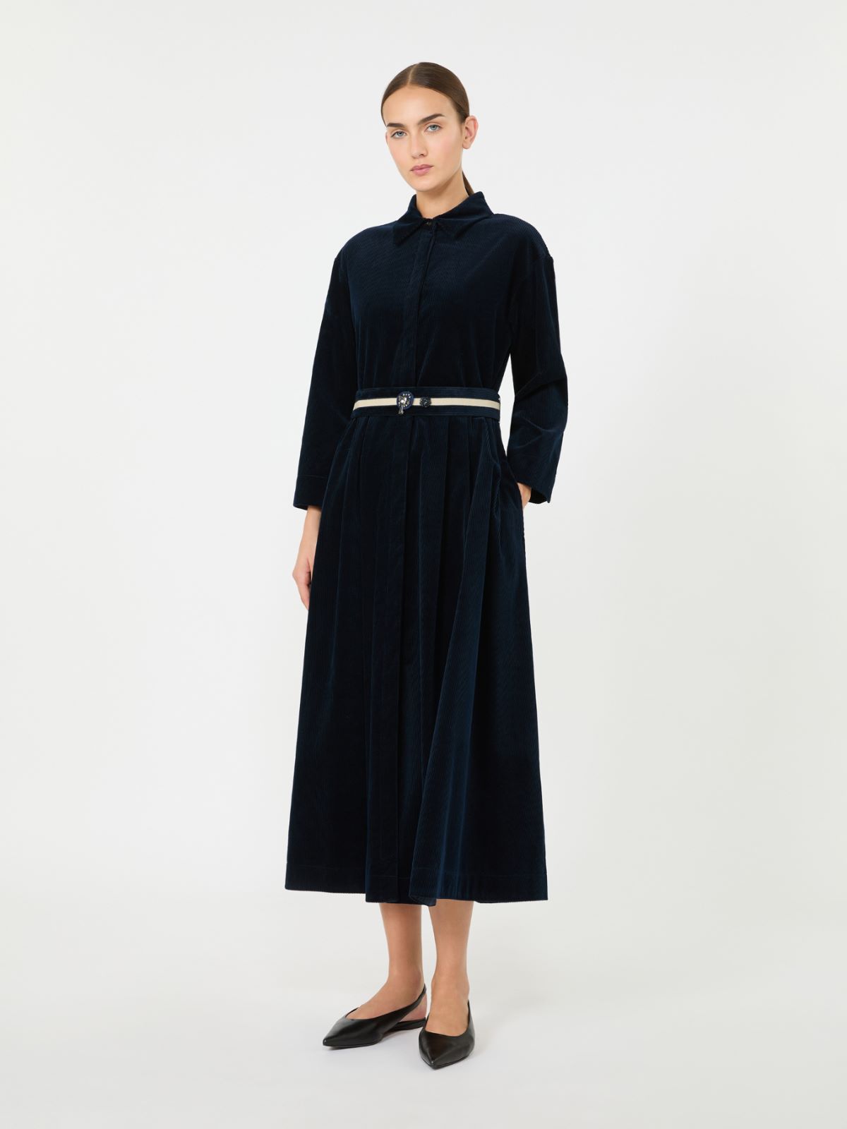 Corduroy shirt dress - MIDNIGHTBLUE - Max Mara