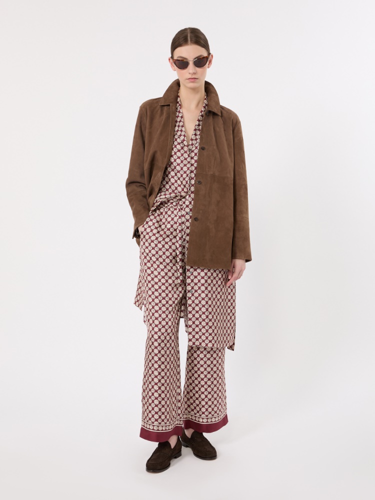 Printed silk midi shirt dress + BORDEAUX - Max Mara