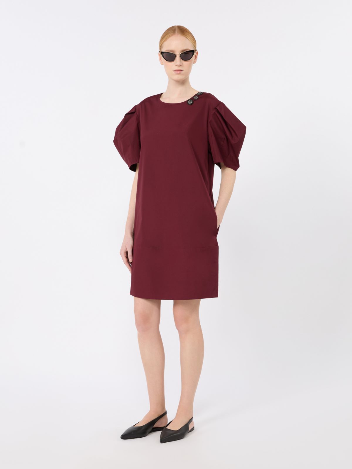 Cotton poplin short dress - RUBY