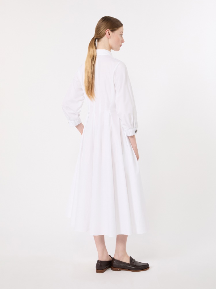 Shirt dress in cotton poplin - WHITE - 3