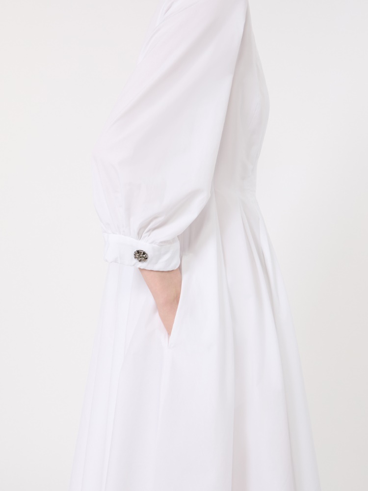 Shirt dress in cotton poplin - WHITE - 4