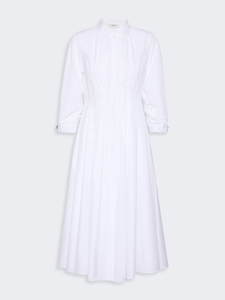 Shirt dress in cotton poplin - WHITE