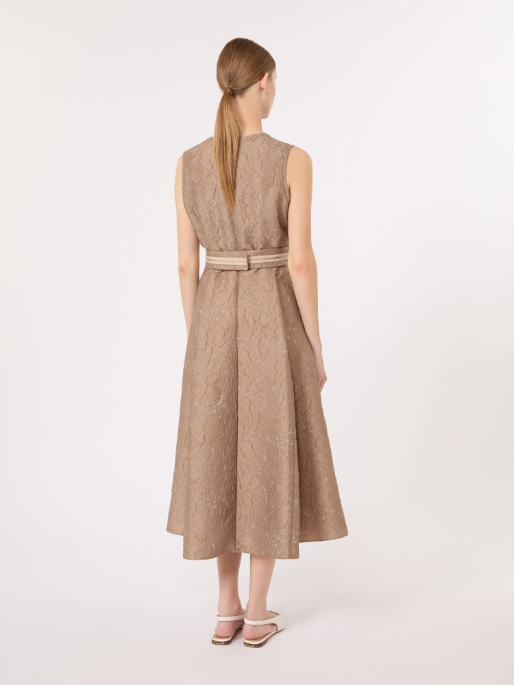 Jacquard midi dress - HONEY - 3