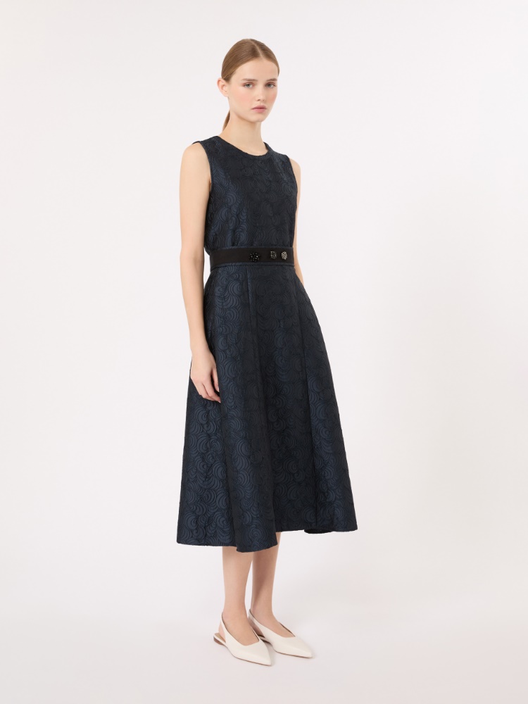 Sleeveless jacquard dress - MIDNIGHTBLUE - 2