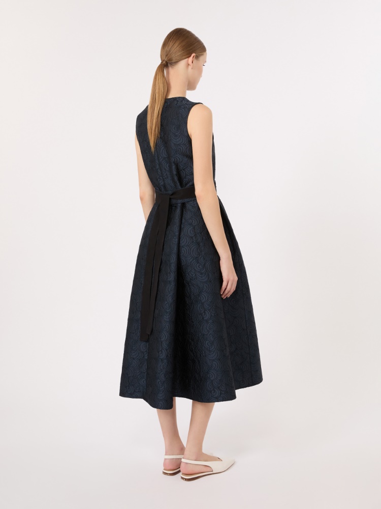 Sleeveless jacquard dress - MIDNIGHTBLUE - 3