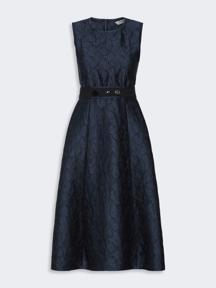Sleeveless jacquard dress - MIDNIGHTBLUE
