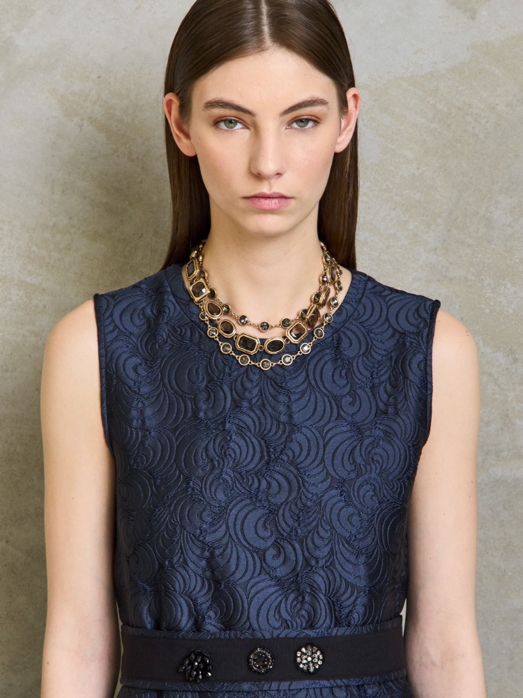 Sleeveless jacquard dress + MIDNIGHTBLUE - Max Mara