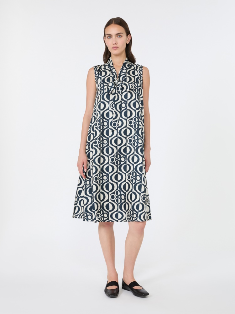 [ジャッキー] ピュア シルク プリント ドレス - ULTRAMARINE - Max Mara