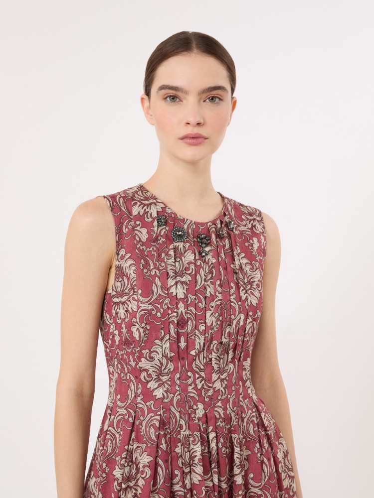 Printed cotton voile midi dress - SHADED PINK - Max Mara - 4