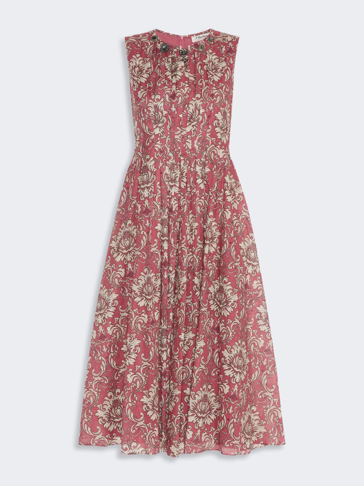 Printed cotton voile midi dress - SHADED PINK - Max Mara - 5