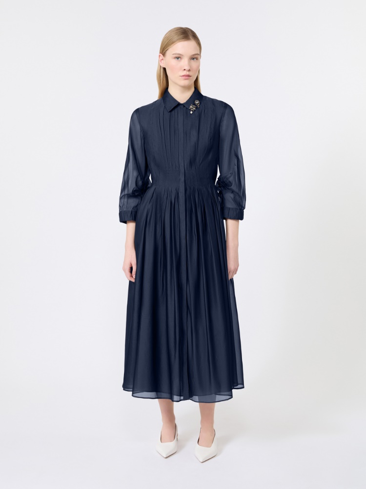 Organza shirt dress - ULTRAMARINE - 2