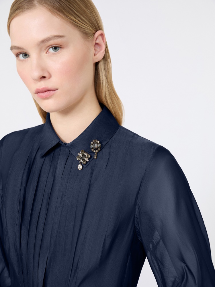 Organza shirt dress - ULTRAMARINE - 4