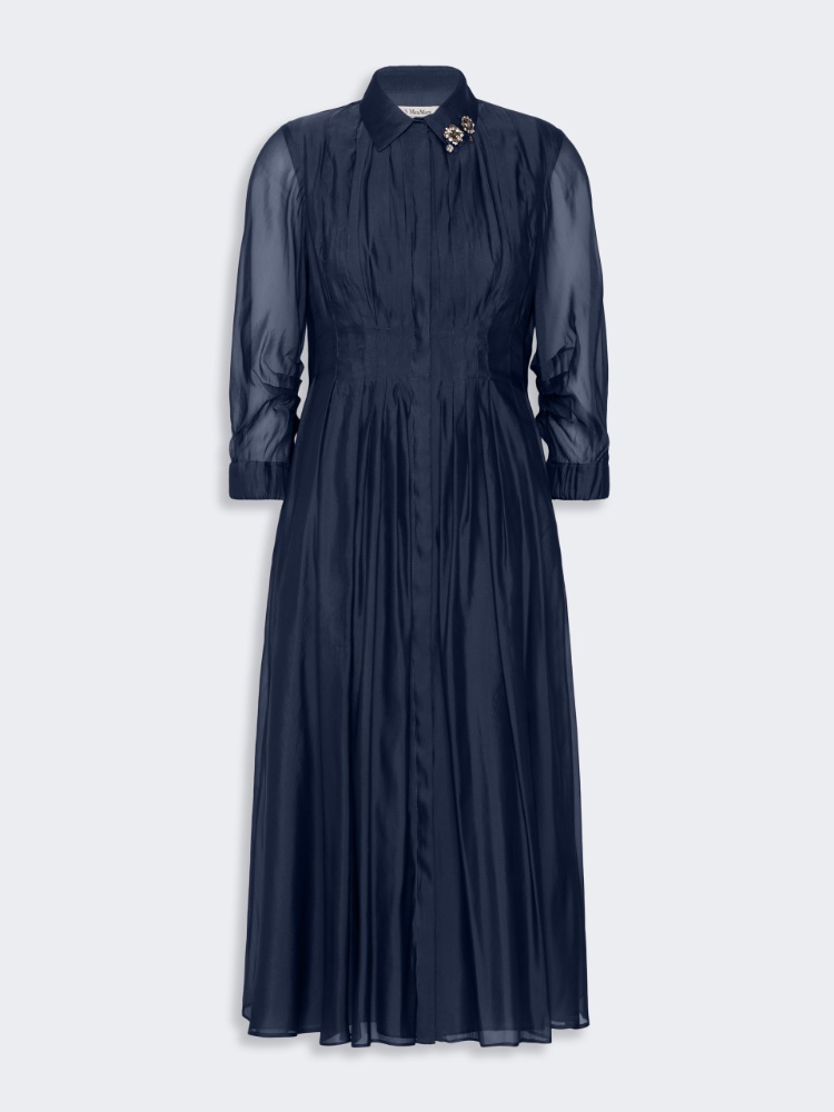 Organza shirt dress - ULTRAMARINE