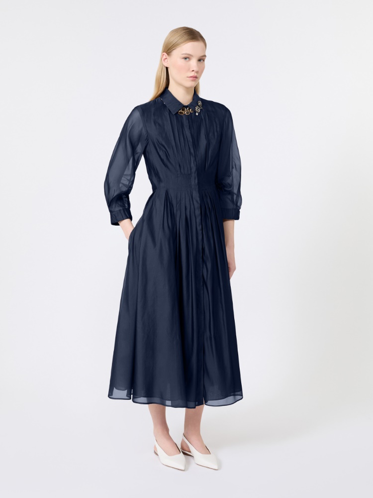 Organza shirt dress - ULTRAMARINE - 1