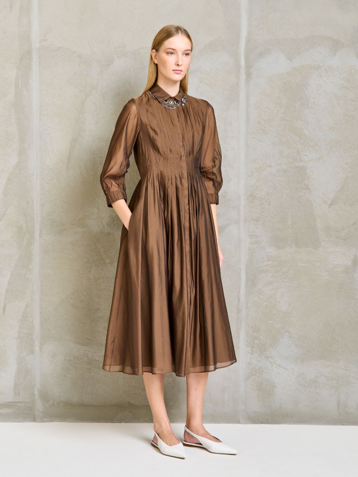 Organza shirt dress - HONEY