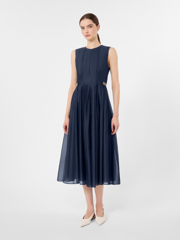 Fit-and-flare organza dress - ULTRAMARINE - 2