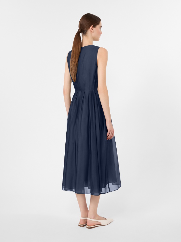 Fit-and-flare organza dress - ULTRAMARINE - 3