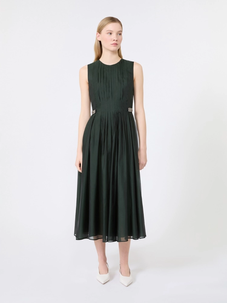 Fit-and-flare organza dress - MOSS GREEN - Max Mara - 2