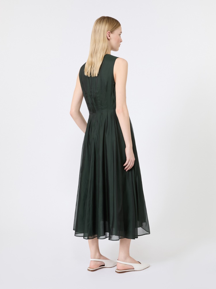 Fit-and-flare organza dress - MOSS GREEN - 3