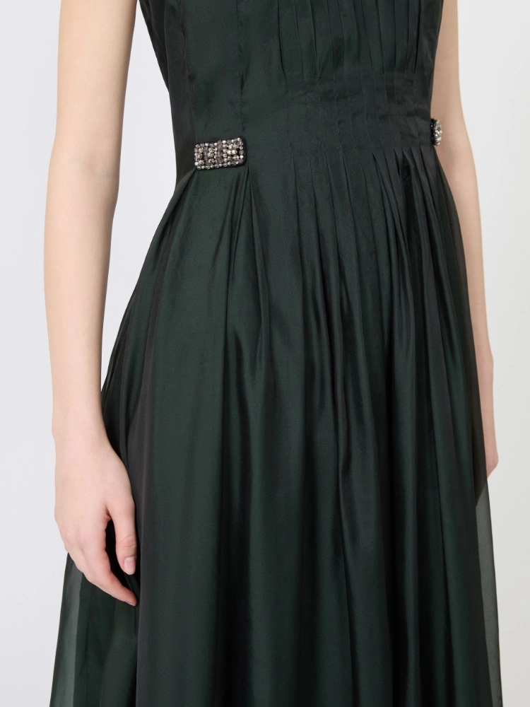 Fit-and-flare organza dress - MOSS GREEN - Max Mara - 4