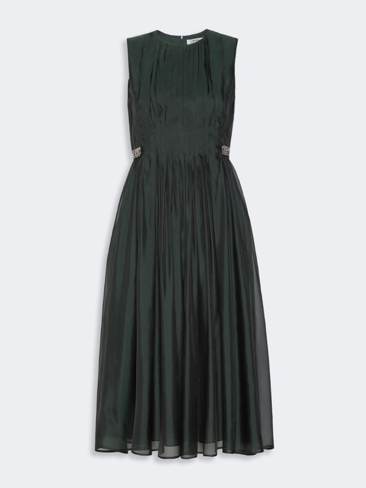 Fit-and-flare organza dress - MOSS GREEN - Max Mara - 5