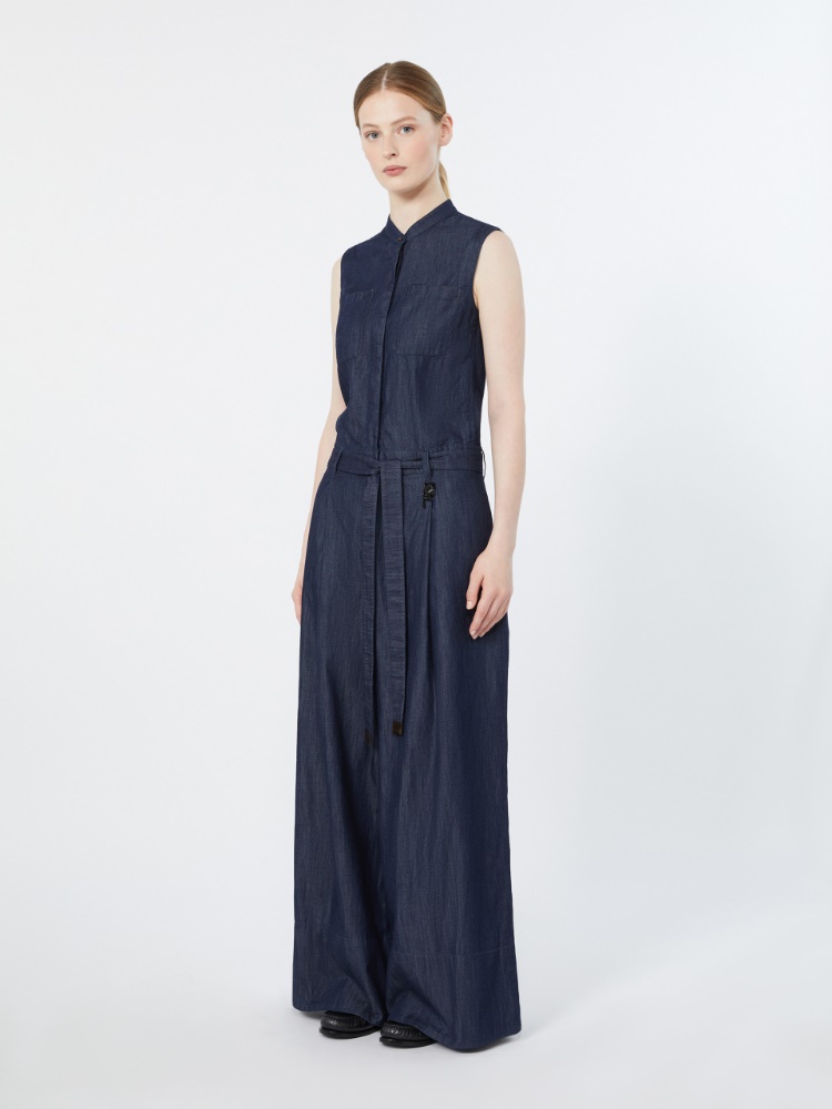 Cotton denim jumpsuit - MIDNIGHTBLUE - 2