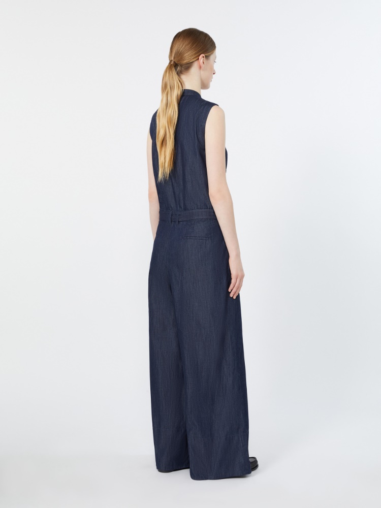 Cotton denim jumpsuit - MIDNIGHTBLUE - 3