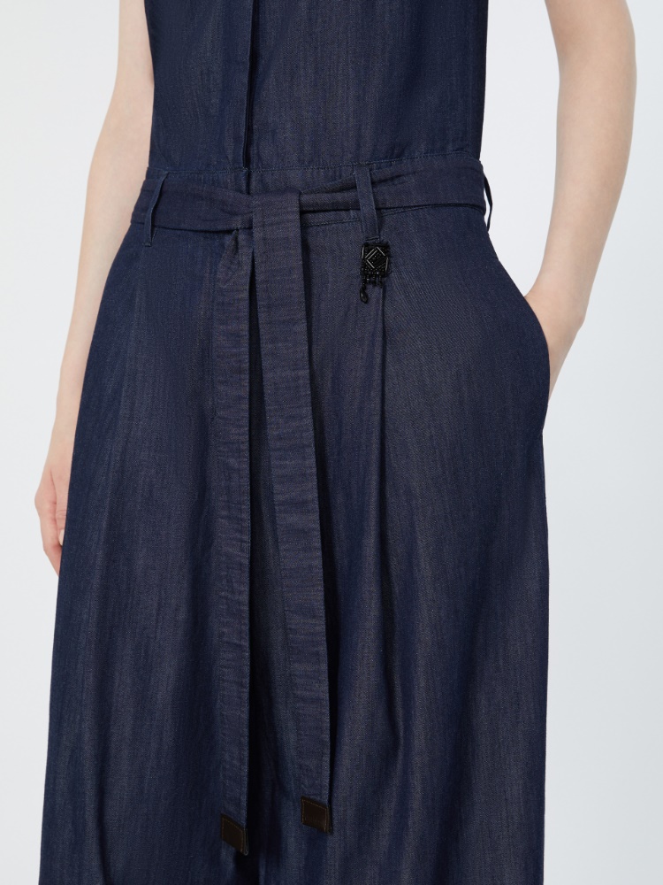 Cotton denim jumpsuit - MIDNIGHTBLUE - 4
