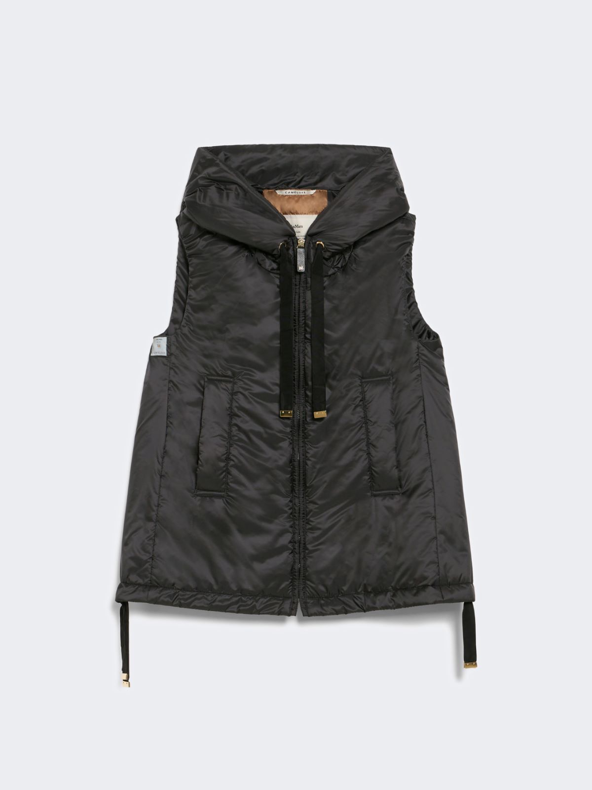 Padded water-repellent hooded gilet - BLACK - 4