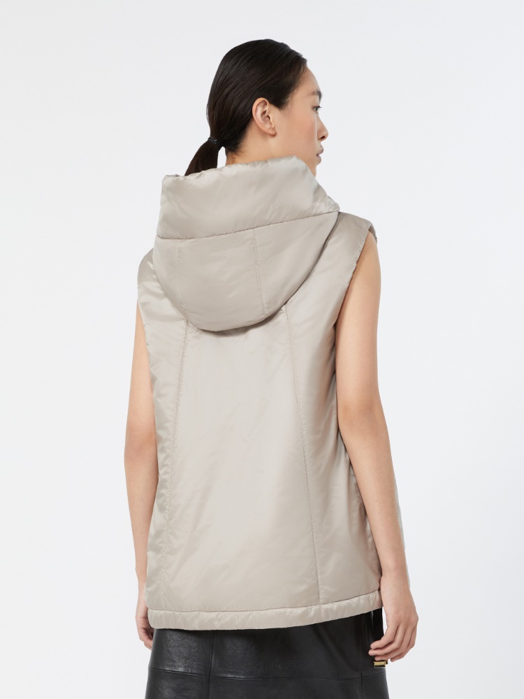 Padded water-repellent hooded gilet - BEIGE - 3