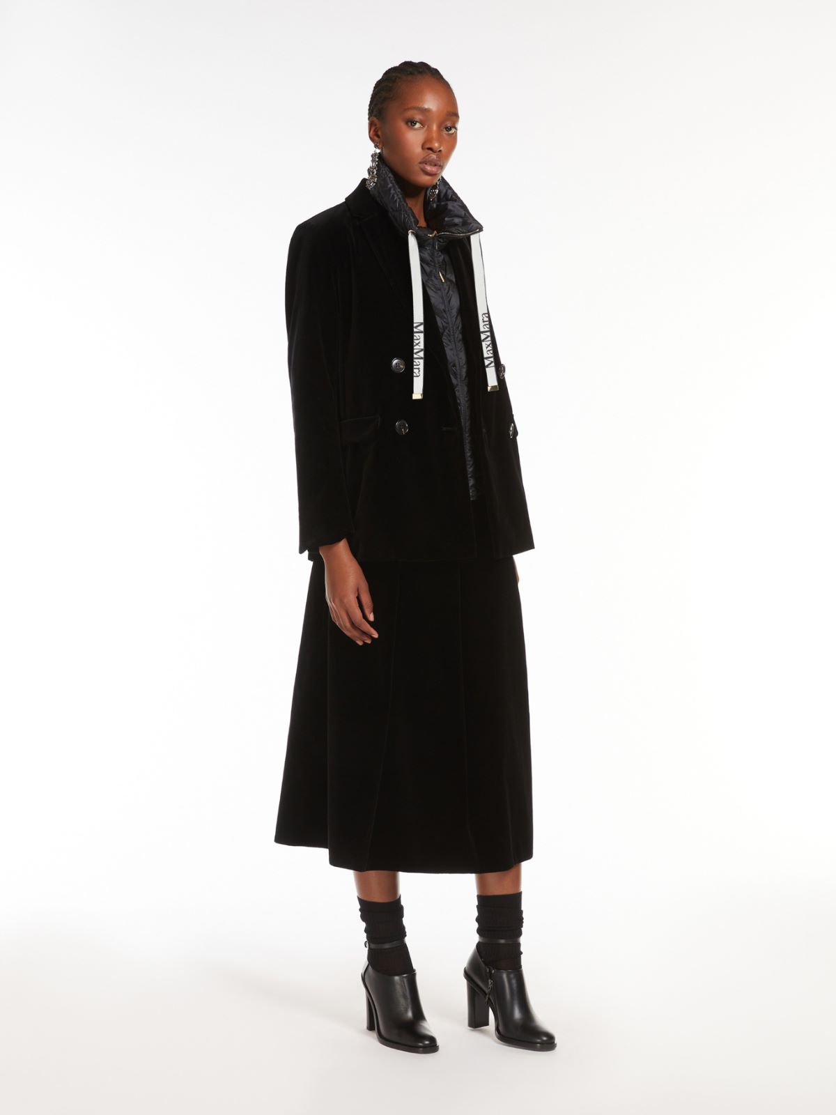 Water-repellent nylon canvas gilet - BLACK